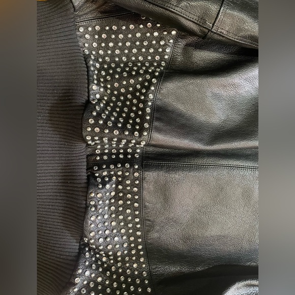 Men’s Pelle Pelle Studded Leather Bomber Jacket - Picture 4 of 6